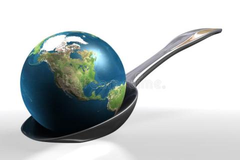 Earth on spoon