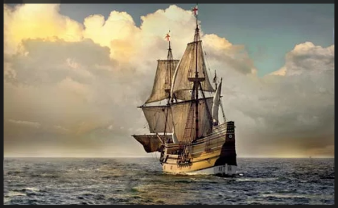 A replica image of The Mayflower