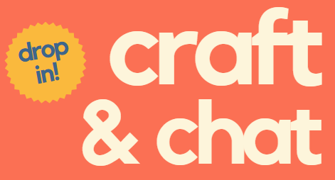 Craft & Chat drop-in text on coral background