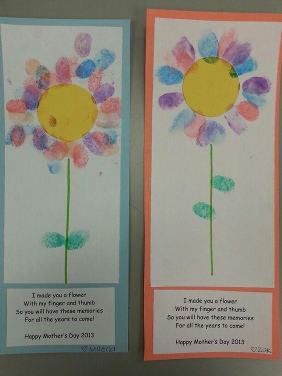 Make a flower on paper, using your fingerprints.