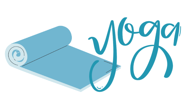 Blue yoga mat and yoga text